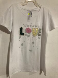 playera blanca love mujer